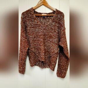 Universal Threads Women's High Low Cozy Brown Knit Sweater Size XS